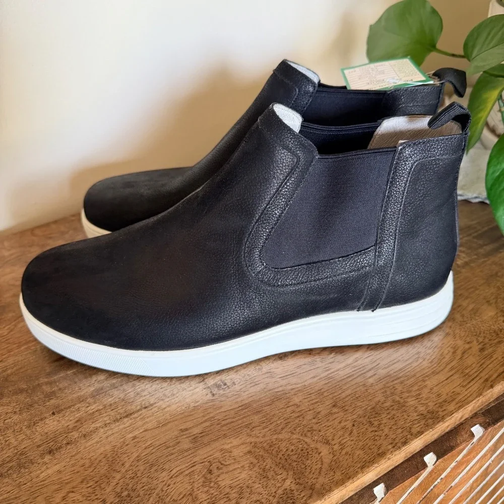 Traq by Alegria PGLITE Chelsea Boots Black Leather EU 43 Sneakers Athleisure